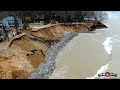 falling in st. joseph mi lakefront home falling in as massive waves wash it away 4k drone footage