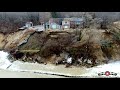 Falling IN!! St. Joseph MI Lakefront Home Falling In As Massive Waves Wash It Away 4K Drone Footage