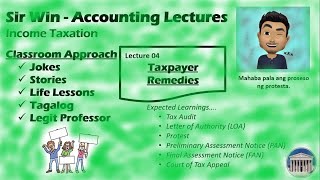 Lecture 04: Taxpayer's Remedies. Tax Remedies. [Income Taxation]