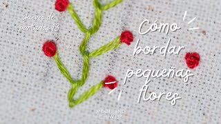 Bordar rosas mini a mano - Nudo colonial - Jueves de puntadas 13 #clasesdebordado #bordadosfaciles