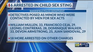 Six Bakersfield men arrested in online child sex sting
