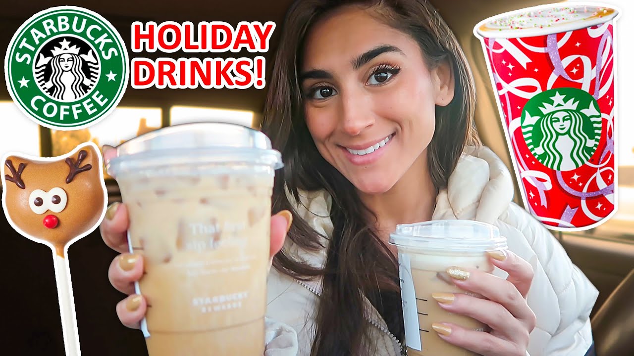 TRYING Starbucks NEW HOLIDAY DRINKS & SNACKS!! - YouTube