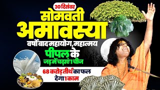 30दिसंबर सोमवती अमावस्या वर्षों बाद महायोग,महात्मय,पीपल के जड़ में चढ़ाएं 1 चीज,68 करोड़ तीर्थ का फल