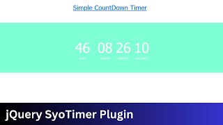 17. jQuery Plugin Tutorial | Create a Simple Countdown Timer with SyoTimer | Learn with Gsarwar
