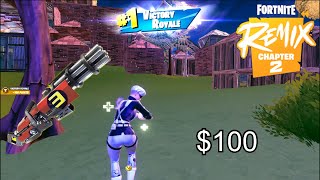 How I WON $100 In The SOLO CASH CUP Using EMINEMS MINIGUN