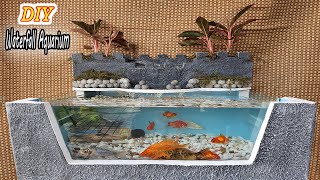 DIY Waterfall, Plant Pot Combines Unique Water Filter Simple For Koi Fish Aquariums From Foam Old