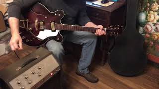 1960s Sears Silvertone 319-14759 Semi-Hollow body Electric Guitar \u0026 1960s Sears 40XL Tube Amp Demo