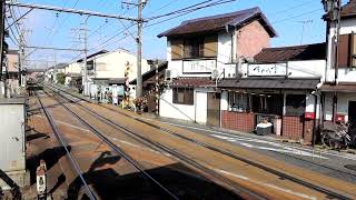 京阪600系611F(比叡山･びわ湖HM付)　石山寺行き　膳所本町駅到着　2023年12月10日撮影