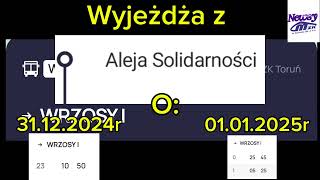 NEWSY MZK TORUŃ z 27.12.2024r. (NOWE linie C, G i W, oraz poprawa częstotliwości linii P, R i S)