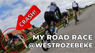 MY ROAD RACE @ WESTROZEBEKE (BELGIUM)  - GO PRO LAP - CRASH!