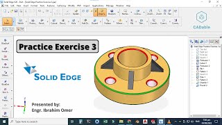 Solid Edge Exercise 3 | Solid Edge V20 Tutorials | Create Rib in Solid Edge | CADable tutorials