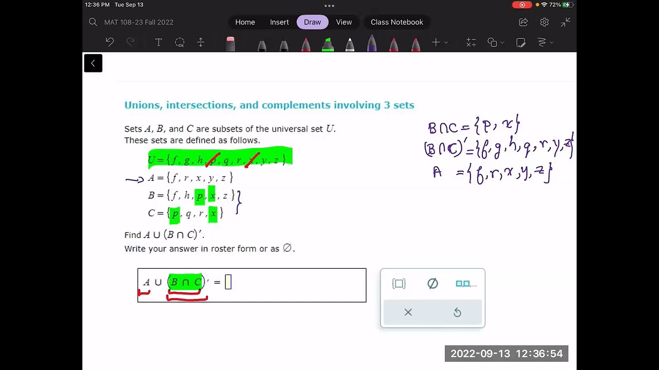 Unions, Intersections, And Complements Involving 3 Sets - YouTube