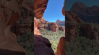 A view of the red rocks from inside a cave#cave #nature #sunset #travel #traveling #hiking