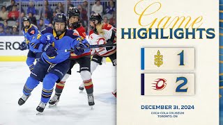 HIGHLIGHTS | Toronto Sceptres 1-2 Ottawa Charge | December 31, 2024