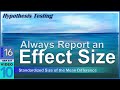 Why Should we REPORT Effect Size for Hypothesis Tests (16-10)