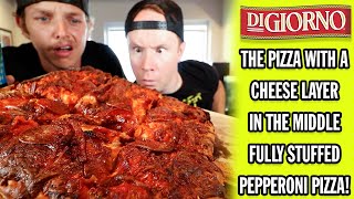 Taste Testing The Pepperoni Fully Stuffed Pizza | Digiorno Frozen Pizza 🍕