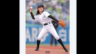 【ヤクルト】井森美幸が上下白ユニホームで始球式…ワンバウンド投球に「すごく悔しかった」