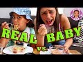 REAL FOOD VS BABY FOOD CHALLENGE - ADULT FOOD vs BABY FOOD | Mileys Welt