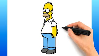 How To Draw Homer Simpson (Easy Drawing Tutorial)