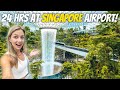 LIVING 24 HOURS AT THIS CRAZY LUXURY AIRPORT! 😱 Singapore Changi Airport