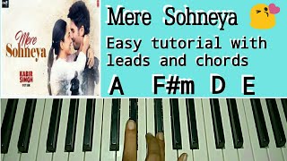 Kabir Singh: Mere Sohneya Song | Easy Piano Tutorial / Shahid K, Kiara A, Sandeep V | Sachet