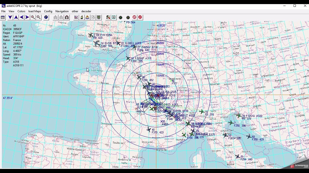 ADS B AdsbScope Sdrangel - YouTube