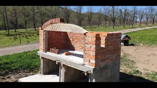 Zidanje pecane pecenjare - Making an outdoor grill hood BBQ.