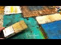 Abstract Geometric Painting Demonstration with Acrylic Paint and Subtle Texture | Sand & Ink