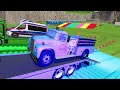 transporting police cars fire department and ambulance vehicles with trucks farming simulator 22