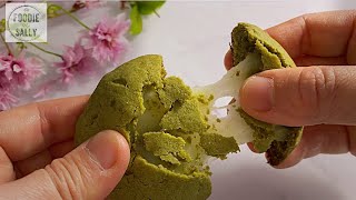 Matcha Cookies | 抹茶麻糬餅乾｜flaky matcha cookie with chewy filling | 餅乾酥脆，麻糬軟Q，爆漿內餡