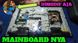 DIMODIF AJA MAINBOARD NYA !! TV LED SAMSUNG 32H4000/4100 KENA PETIR