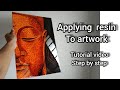 Easy tutorial || applying resin to artwork || resin on Canvas board #resinart #resinoncanvas