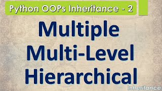 Python Object Oriented Programming | Python Inheritance |Types of Inheritance with examples. #4