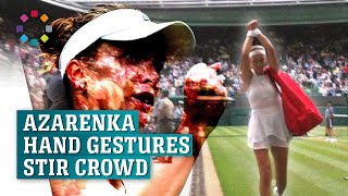 Wimbledon crowd erupts after player’s hand gesture