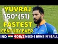 YUVRAJ SINGH MASSIVE BATTING 150* RUNS | INDIA VS NEW ZEALAND ODI 2016 | SHOCKING BATTING EVER🔥😱