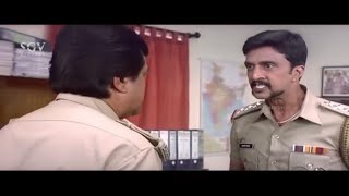Sudeep Gives Khadak Warning to Assistant Commissioner | Kempegowda Kannada Movie Part-5