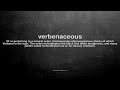 what does verbenaceous mean