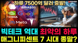 (힐링여행자 미국 주식 브리핑) 매그니피센트 7 시총 7500억 달러 증발! 빅 7 빅테크 역대 최악의 하루 기록한 이유는?