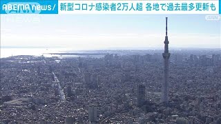 新型コロナ感染者2万人超　各地で過去最多更新(2022年1月14日)