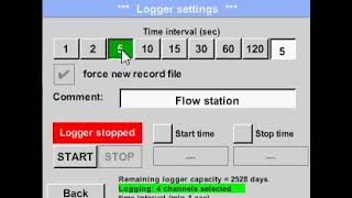 Start loggin of DS400 datalogger.