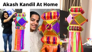 Akash Kandil Making At Home | How To Make Akash Kandil For Diwali #akashkandil #kandil #diylantern