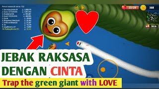 Worm Zone Game | The First in Top 07 | Trap The Green Giant with Love | Game Cacing