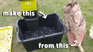 How to make biochar from bags of lump charcoal