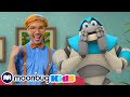 Blippi Meets ARPO! | Blippi x ARPO Crossover | Cartoons for Kids | Moonbug Kids @ARPOTheRobot