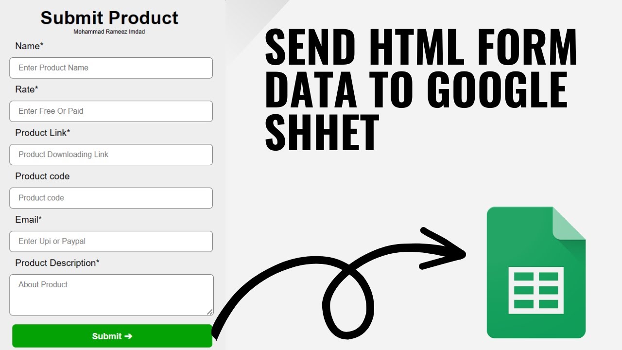 How To Submit Custom HTML Form Data To Google Sheets | HTML Form Data ...