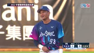 07/30 明星隊 VS 中華隊 一局下，岳東華用美技守備，沒收自己中信隊友江坤宇的安打