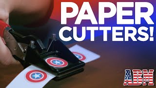 Paper cutters for making buttons from American Button Machines