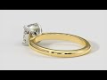 tapering cathedral cushion diamond solitaire engagement ring in 18k yellow u0026 white gold