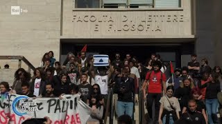 Tensioni alla Sapienza per il corteo dei collettivi pro Palestina - Porta a porta 17/04/2024