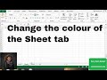 How to change the colour of the Sheet tab in Excel